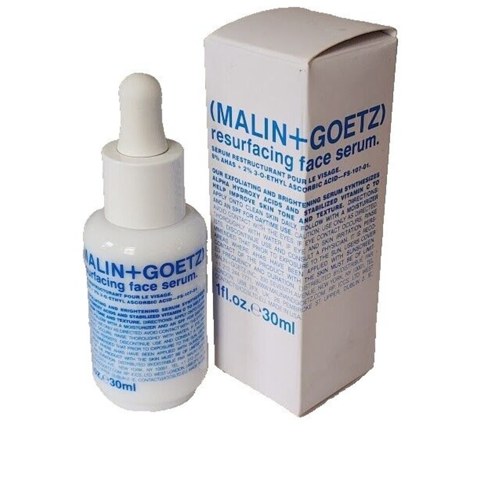 Malin + Goetz Resurfacing Face Serum Vitamin C 1 oz Bottle Skin Tone Texture NIB